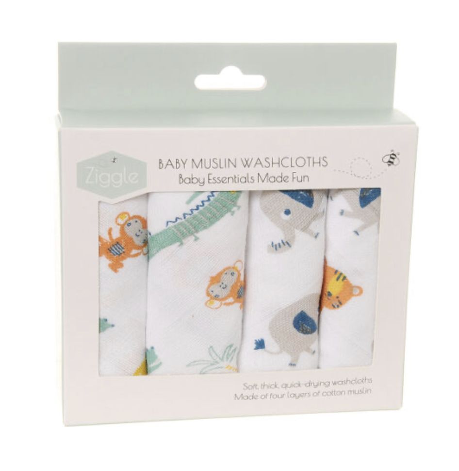 Savanna Animals Muslin Washcloths MUS3900