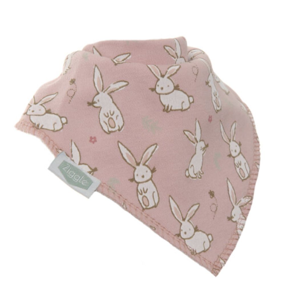 Bunnies on Pink Dribble Bib FUN0306