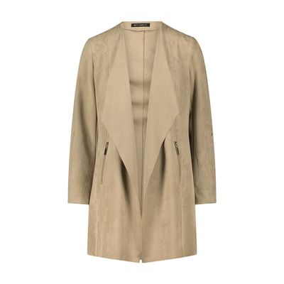 Suedette Zipped Pockets Jacket 4520 Khaki