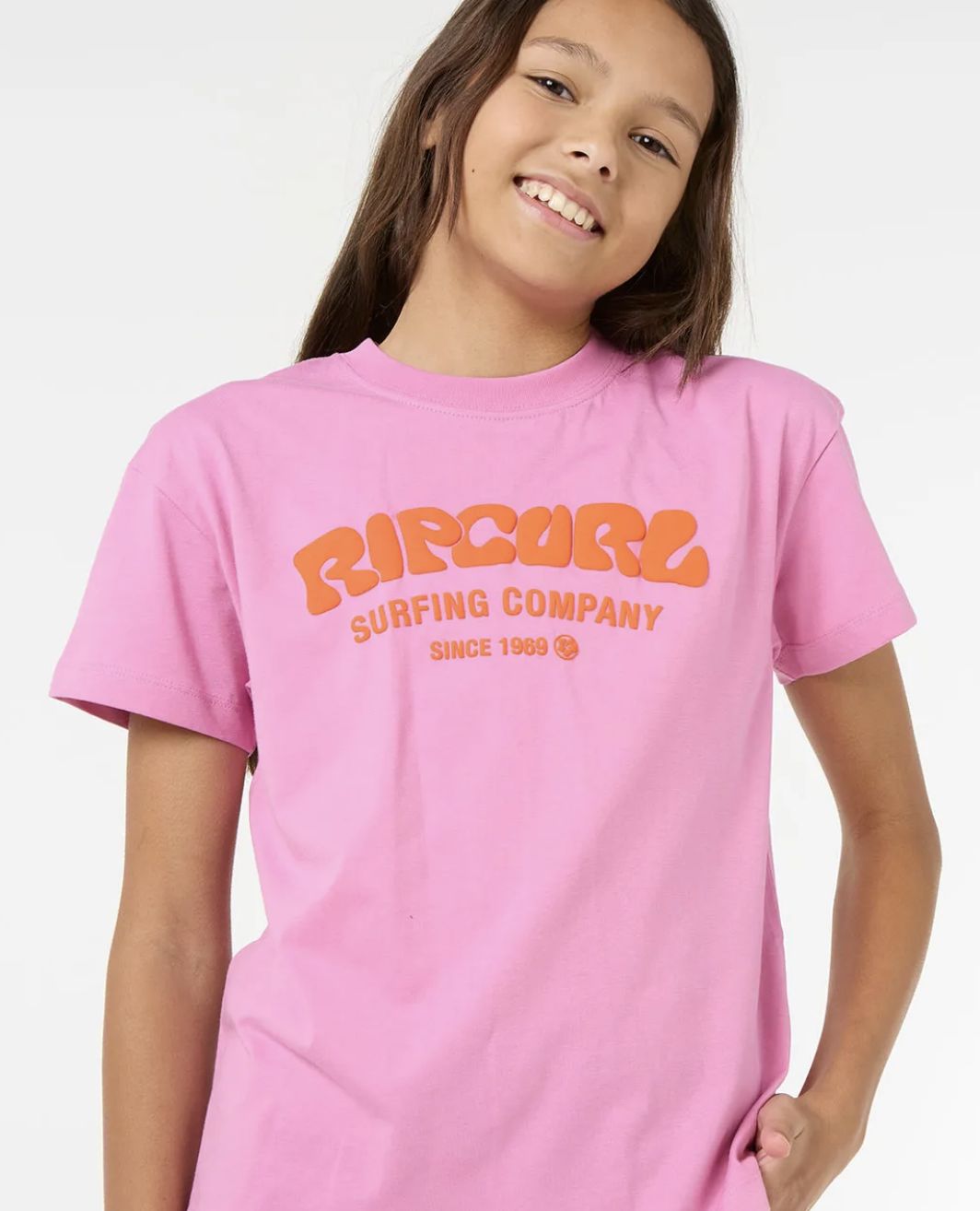Surf Puff Relaxed Tee Girls - Hot Pink