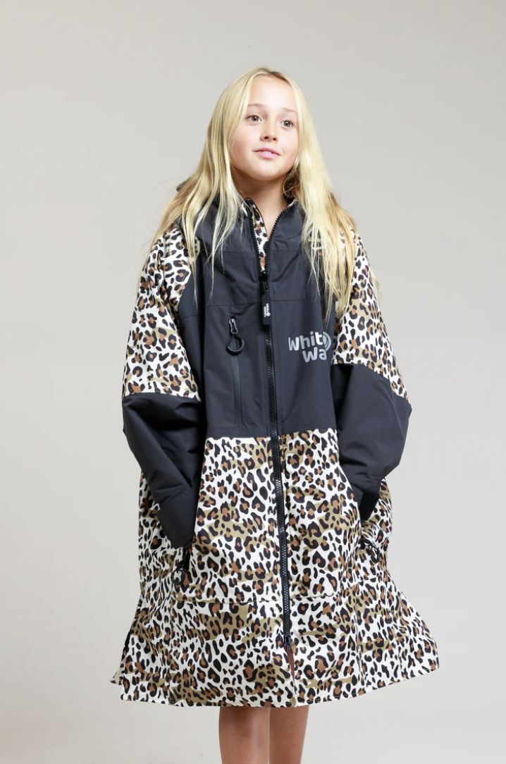 Leopard Print with Black Lining Kids Hard Shell Robe