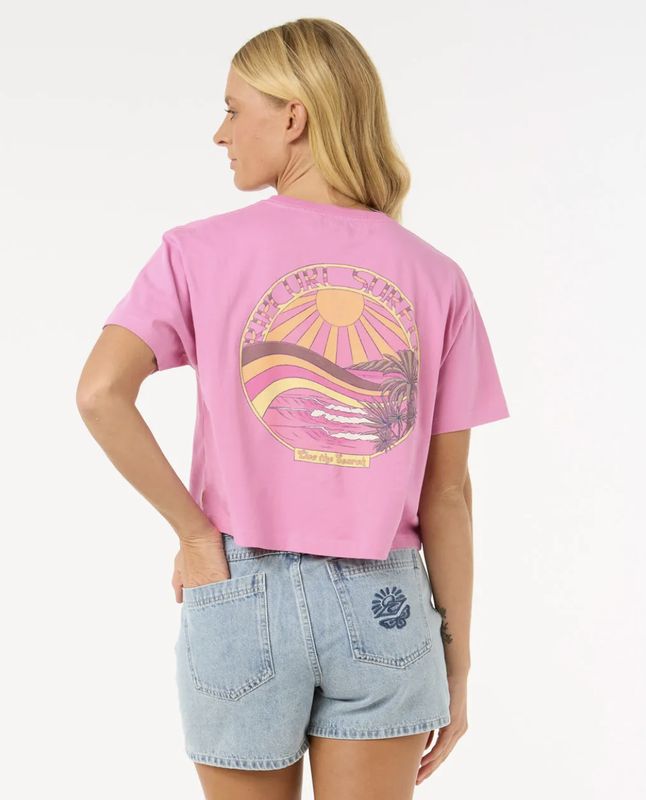 Sun &amp; Sea Crop Tee - Pink