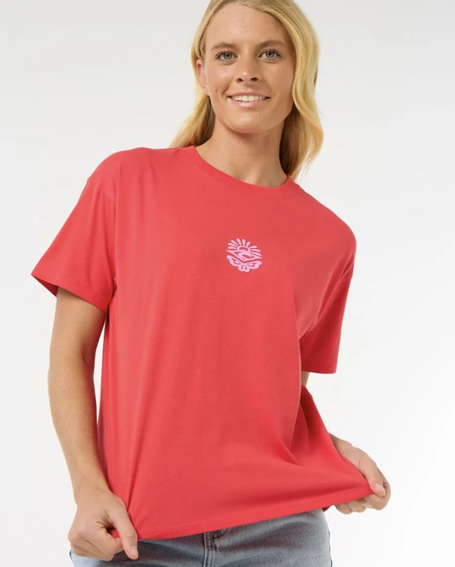 Icons Of Surf Relaxed Tee - Hibiscus Red