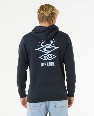 Search Icon Hooded Fleece - Navy/Grey