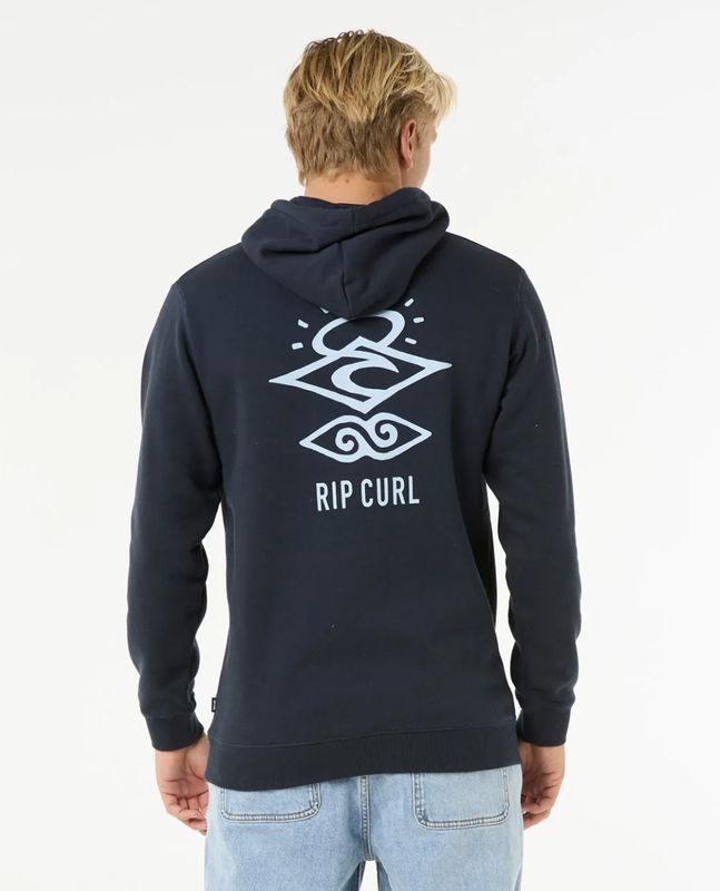 Search Icon Hooded Fleece - Navy/Grey