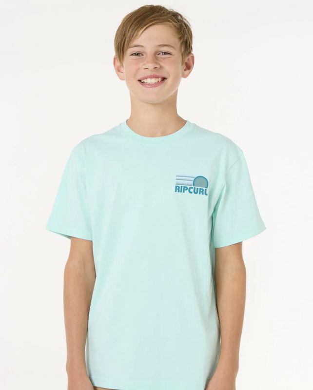 Surf Revival Stacked Tee Boys - Light Aqua