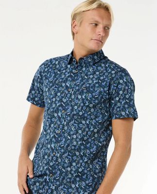 Floral Reef Short Sleeve Shirt - Washed Navy