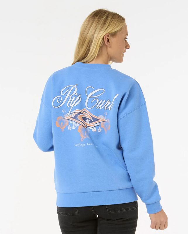 Hibiscus Diamond Heritage Crew Fleece - Blue