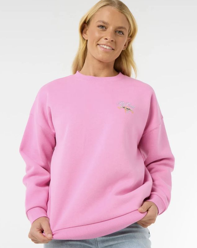 Hibiscus Diamond Heritage Crew Fleece - Pink
