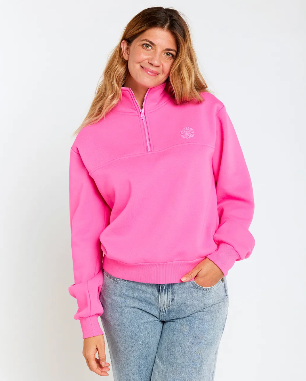 Fortaleza Half Zip Fleece - Hot Pink