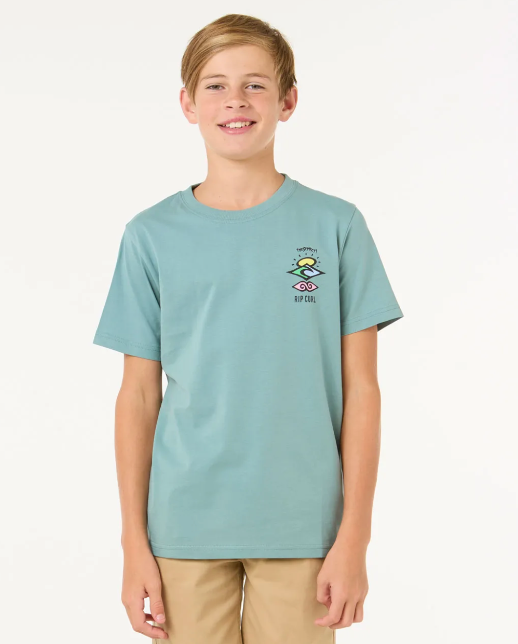 Search Icon Short Sleeve Tee Boys - Blue Lagoon