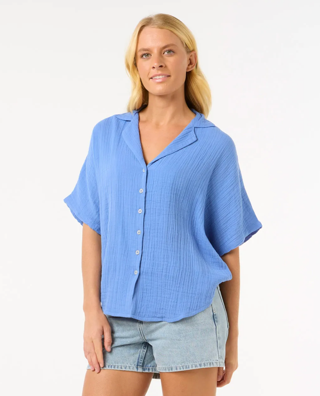 Premium Surf Short Sleeve Shirt - Blue