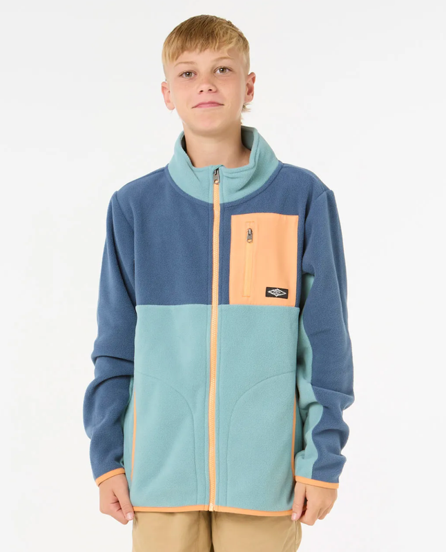 Raw Energy Block Fleece Boys - Blue Lagoon