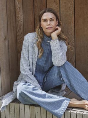 Hampton Top - Stripe Denim