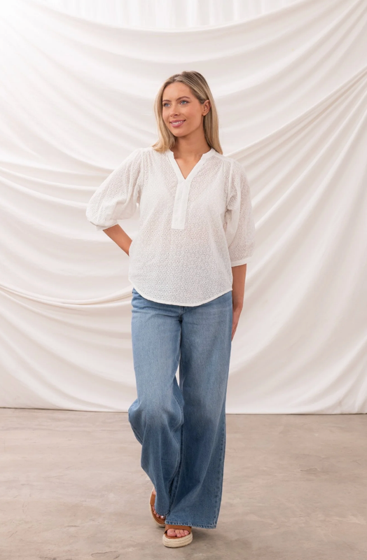Lola Blouse - Floral Broderie Anglaise