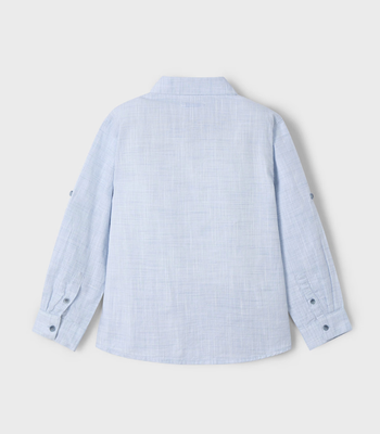Boys Long Sleeved Popover Shirt 3118 - Pearl Blue