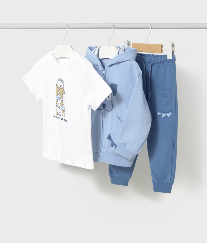 Baby Boy 3 Piece Interactive Tracksuit Set 1843 - Breeze/Capri