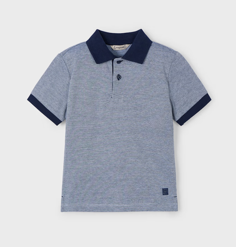 Boys Contrast Polo Shirt 3105 - Navy
