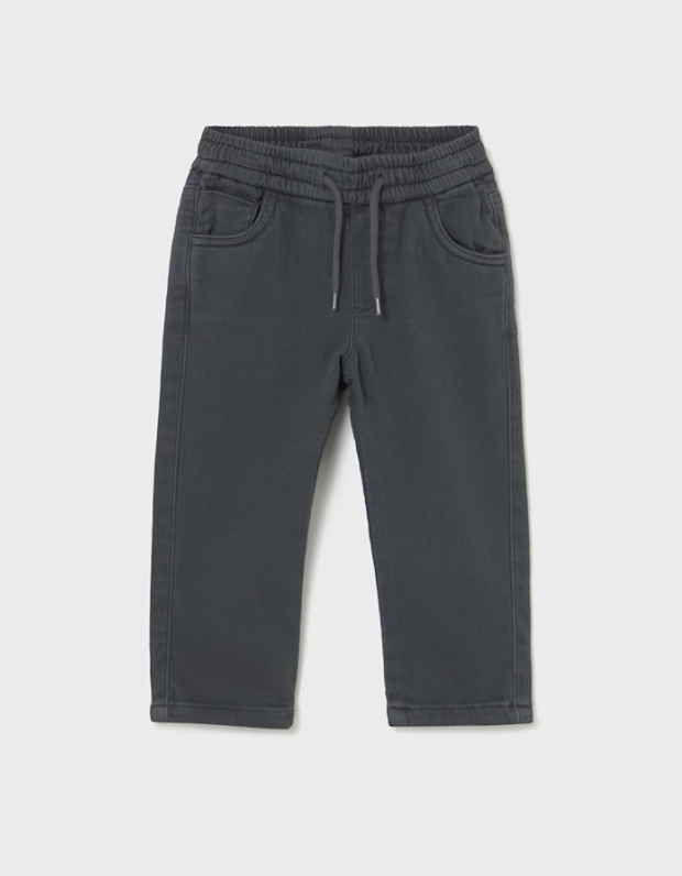 Baby Boy Straight Twill Trousers 1579 - Asphalt