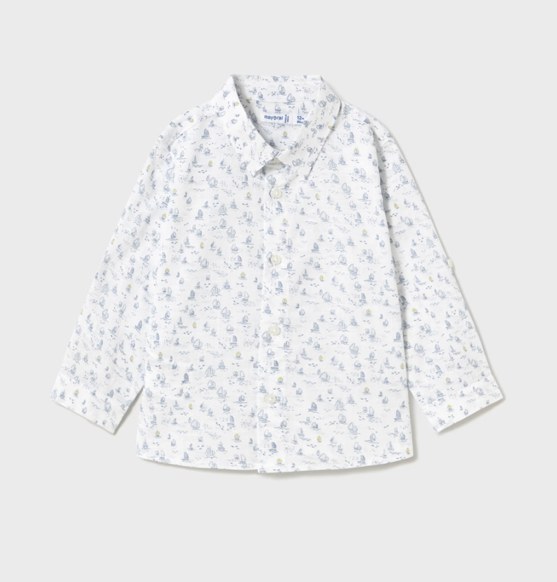 Baby Boy Long Sleeve Print Shirt 1117 - Boats