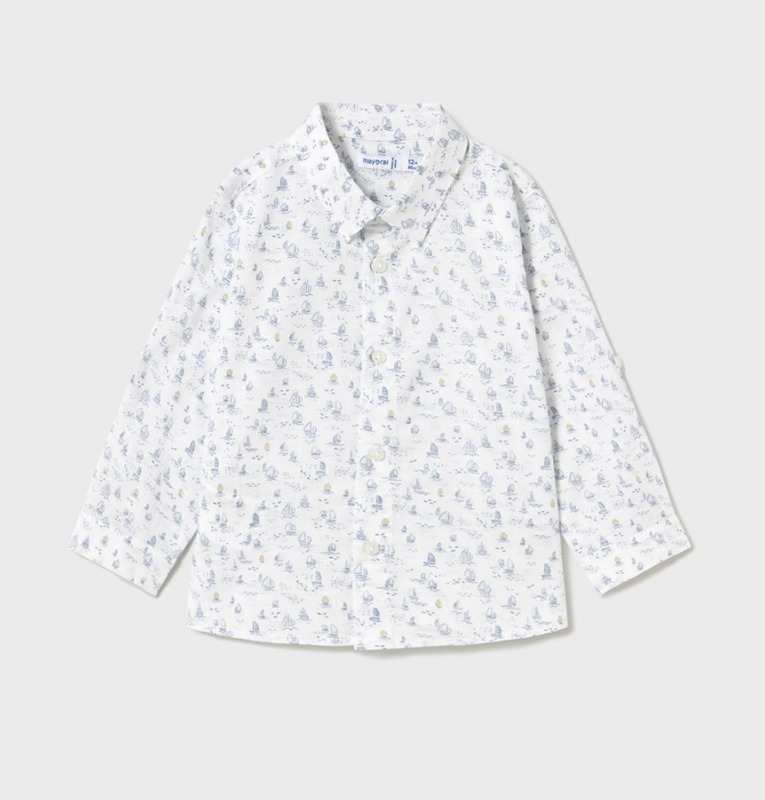 Baby Boy Long Sleeve Print Shirt 1117 - Boats