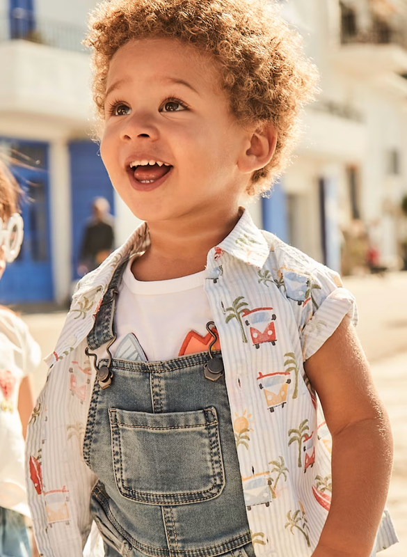 Baby Boy Print Short Sleeve Shirt 1112 - Surf Boards