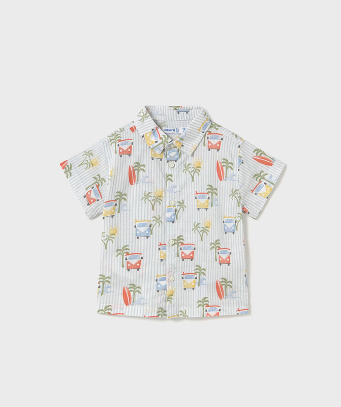 Baby Boy Print Short Sleeve Shirt 1112 - Surf Boards