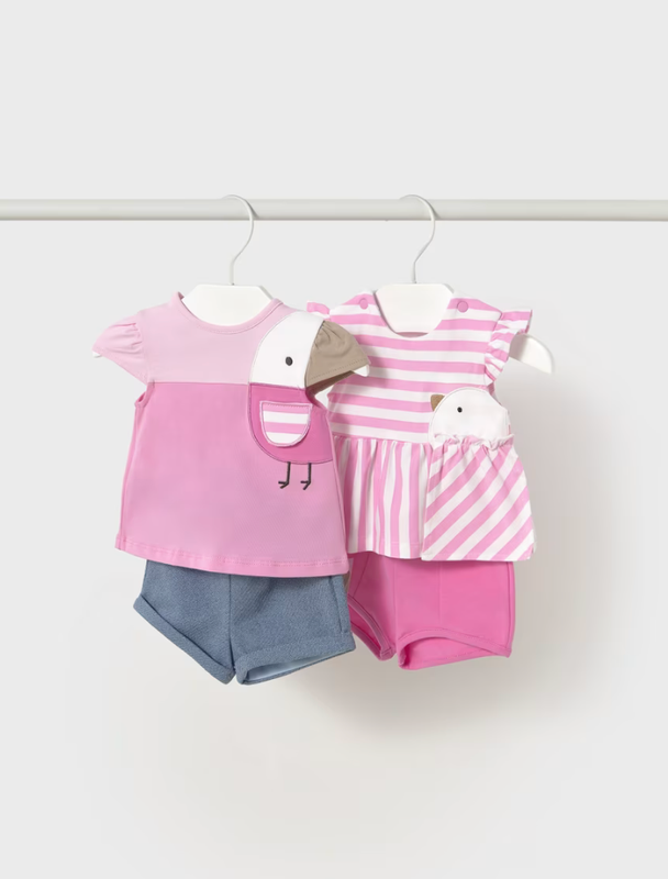 Newborn Girl 2 Piece Chick Set 1670 - Tulip Rose