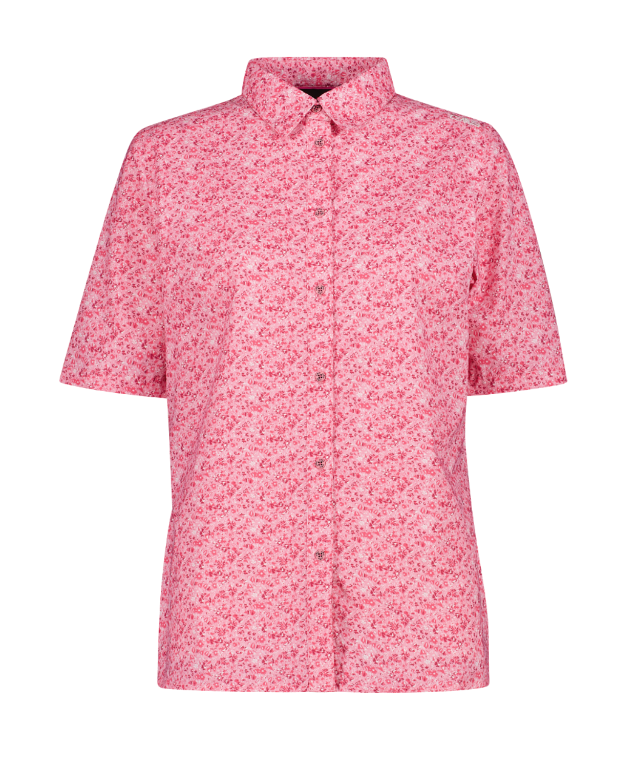 Women&#39;s S/S Allover Print Stretch Shirt 33S5656 Bubblegum-Festival