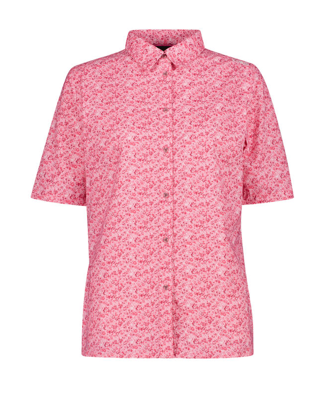 Women&#39;s S/S Allover Print Stretch Shirt 33S5656 Bubblegum-Festival