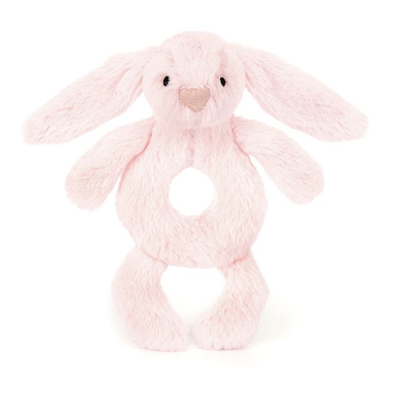 Bashful Pink Bunny Ring Rattle