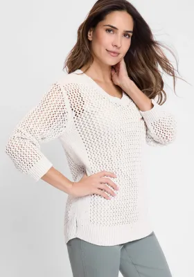 Urban Jungle Open Knit V Neck Jumper 11004599