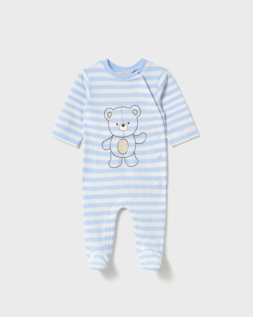 Newborn Boy Romper 1709 - Sky Stripes