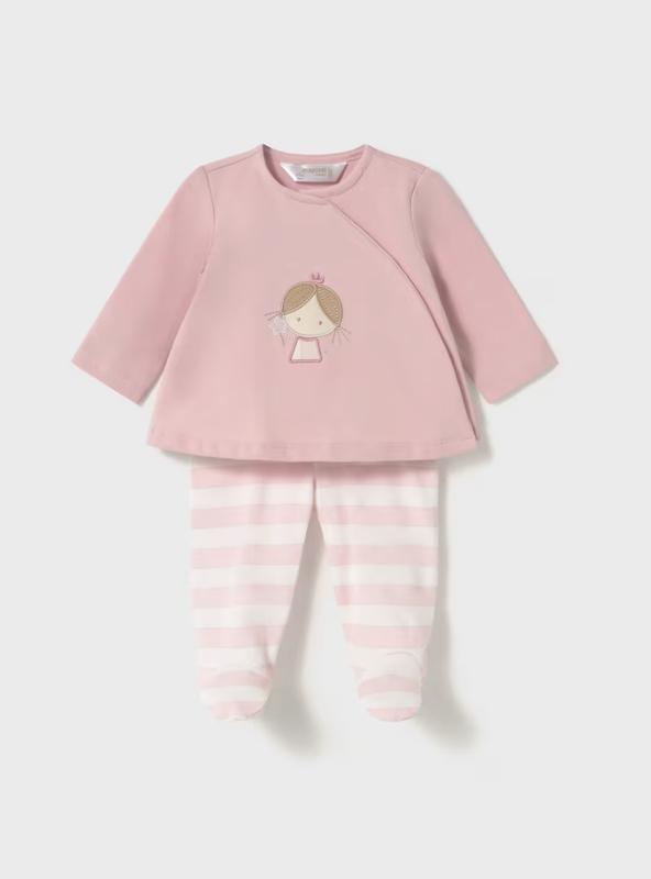 Newborn Girl Leggings &amp; Print Top Set 1588 - Baby Rose