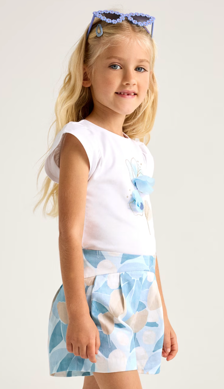 Girl Printed Skort 3905 - Sky