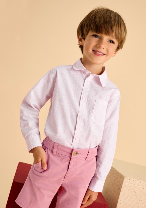 Boy Long Sleeved Print Shirt 3117 - Guava