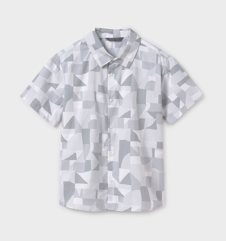 Boy Printed Short Sleeve Shirt 6138 - Eucalyptus