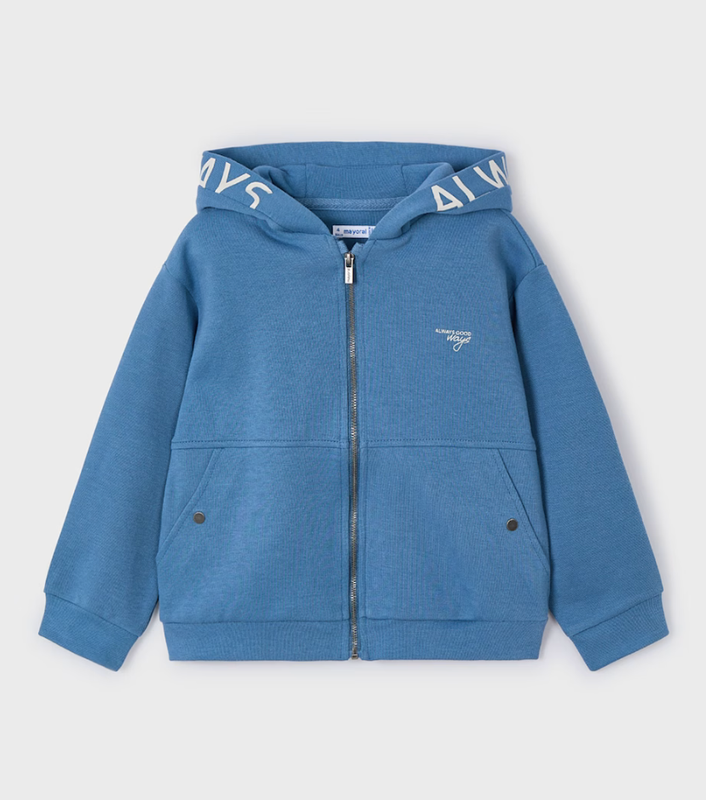 Boy Text Hood Zip Hoodie 3423 - Blue