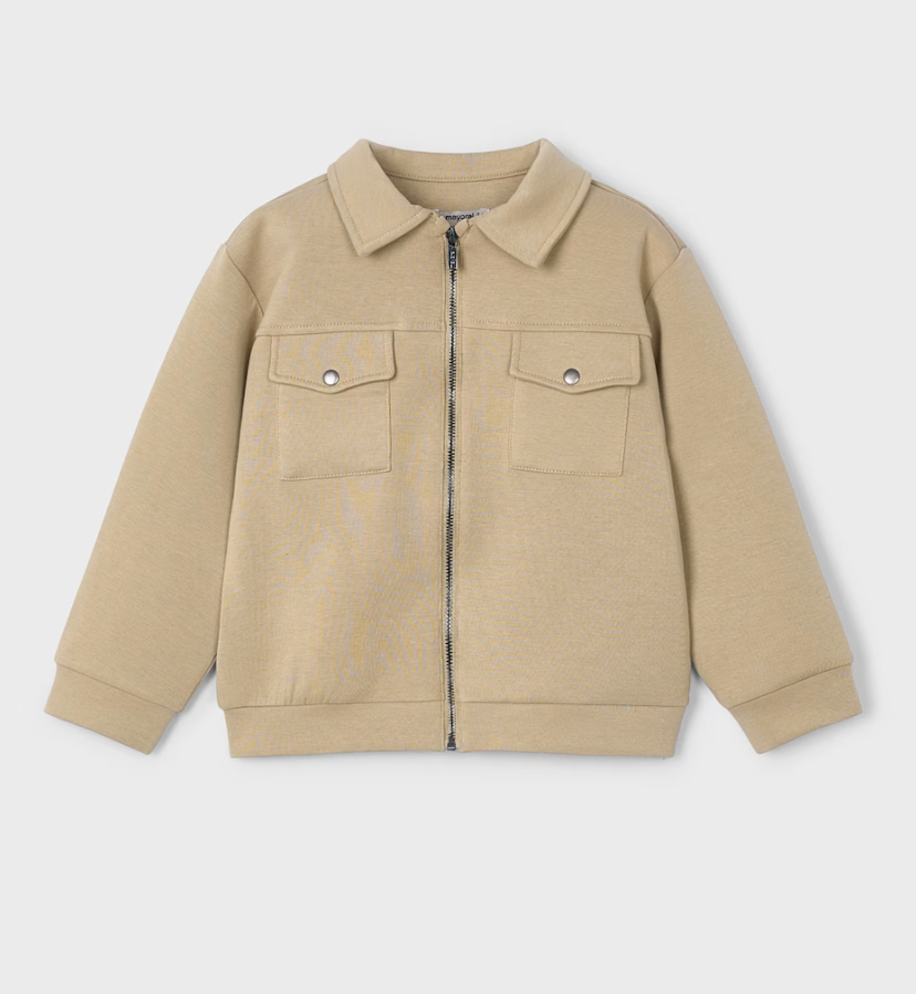 Boy Collared Zip Jacket 3424 - Almond
