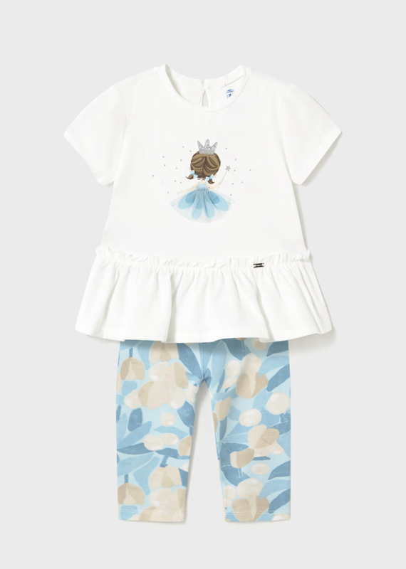 Baby Leggings &amp; Ruffle Top Set 1735 - Sky