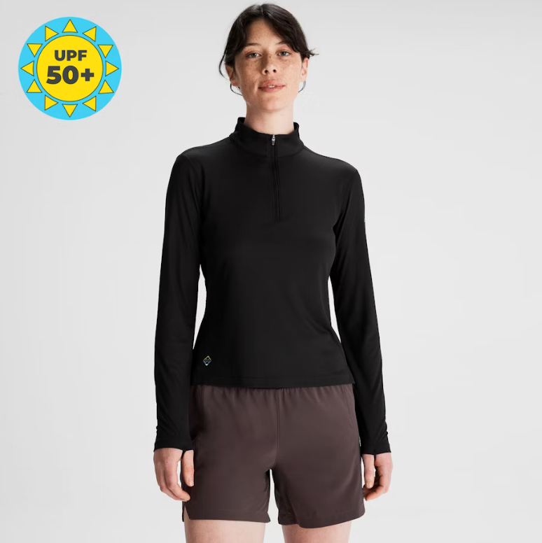 Women’s Seeker Quarter Zip Top - Black Stingray