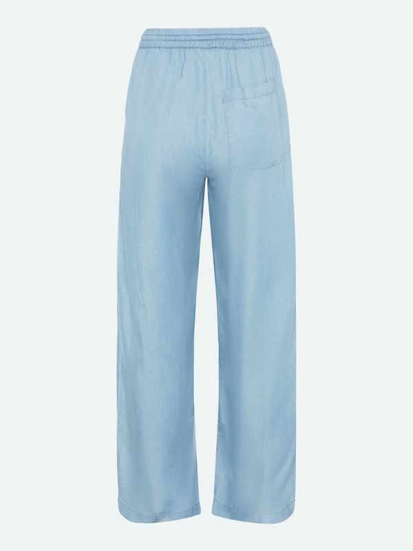 Light Blue Drawstring Tencel Trousers 219006