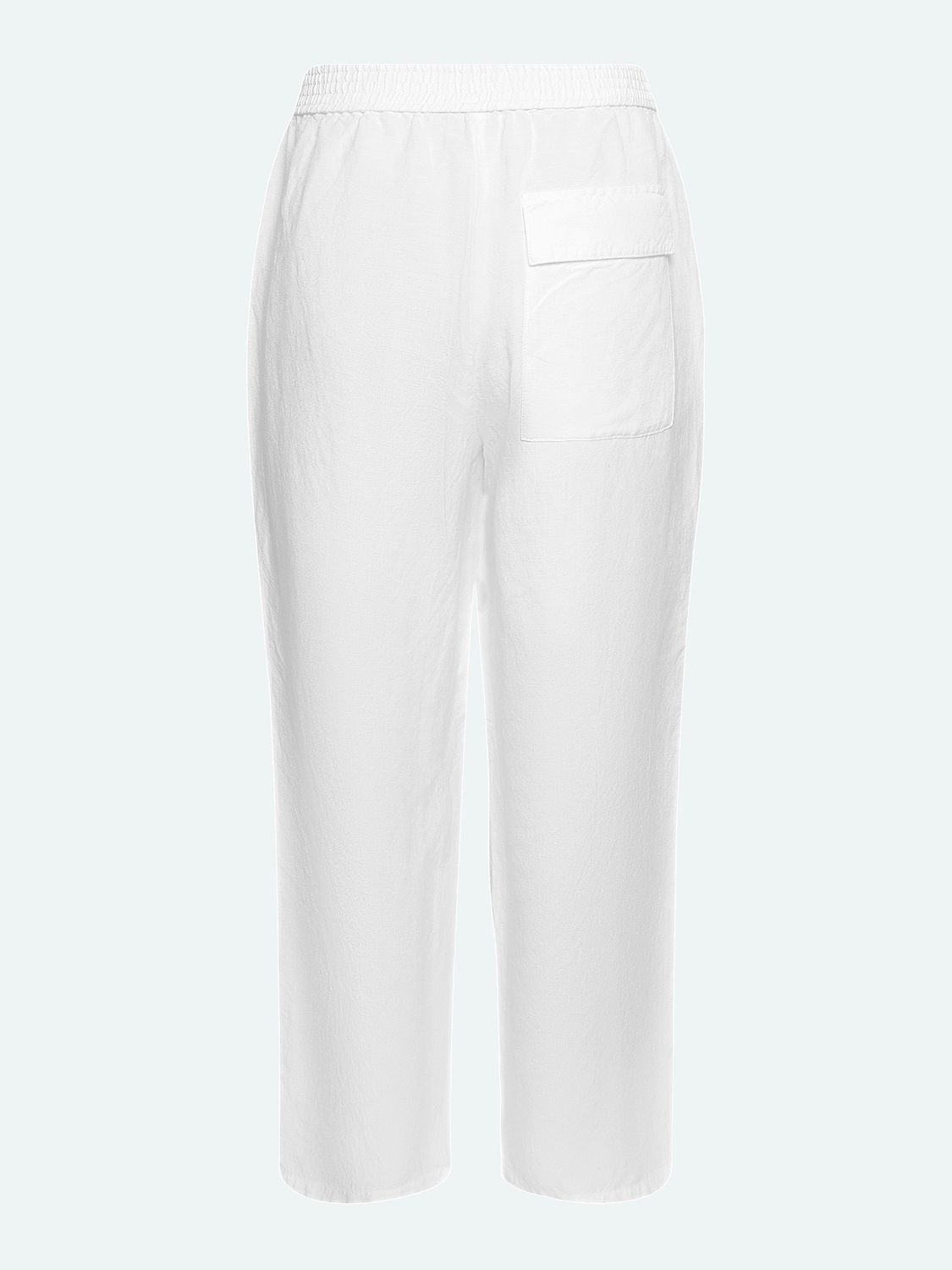 White Linen Mix Trousers 218720