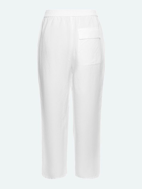 White Linen Mix Trousers 218720