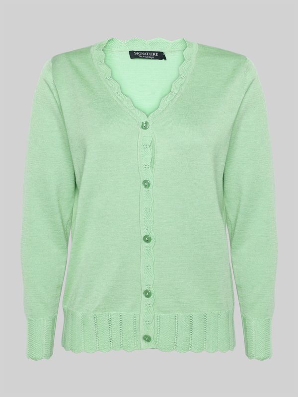 Fancy Edge Cardigan 218342 - Spring Green Melange