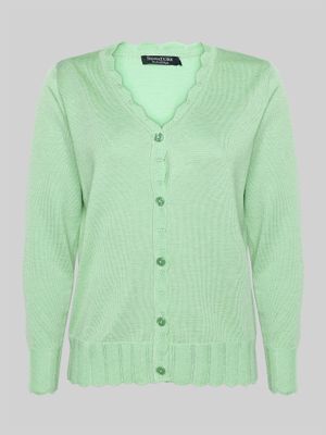 Fancy Edge Cardigan 218342 - Spring Green Melange