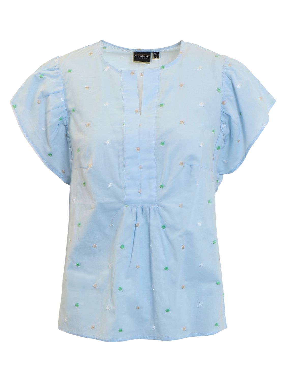 Pale Blue Embroidered Spots Blouse 218976