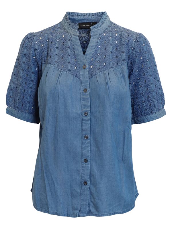 Sapphire Blue Broderie Anglaise Blouse 218978