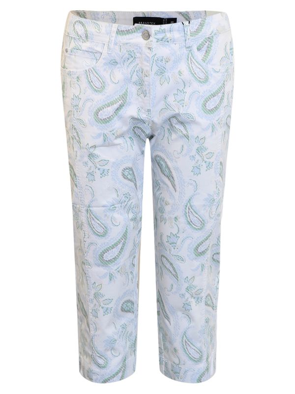 Spring Green Paisley Pattern Capri Trousers 218971