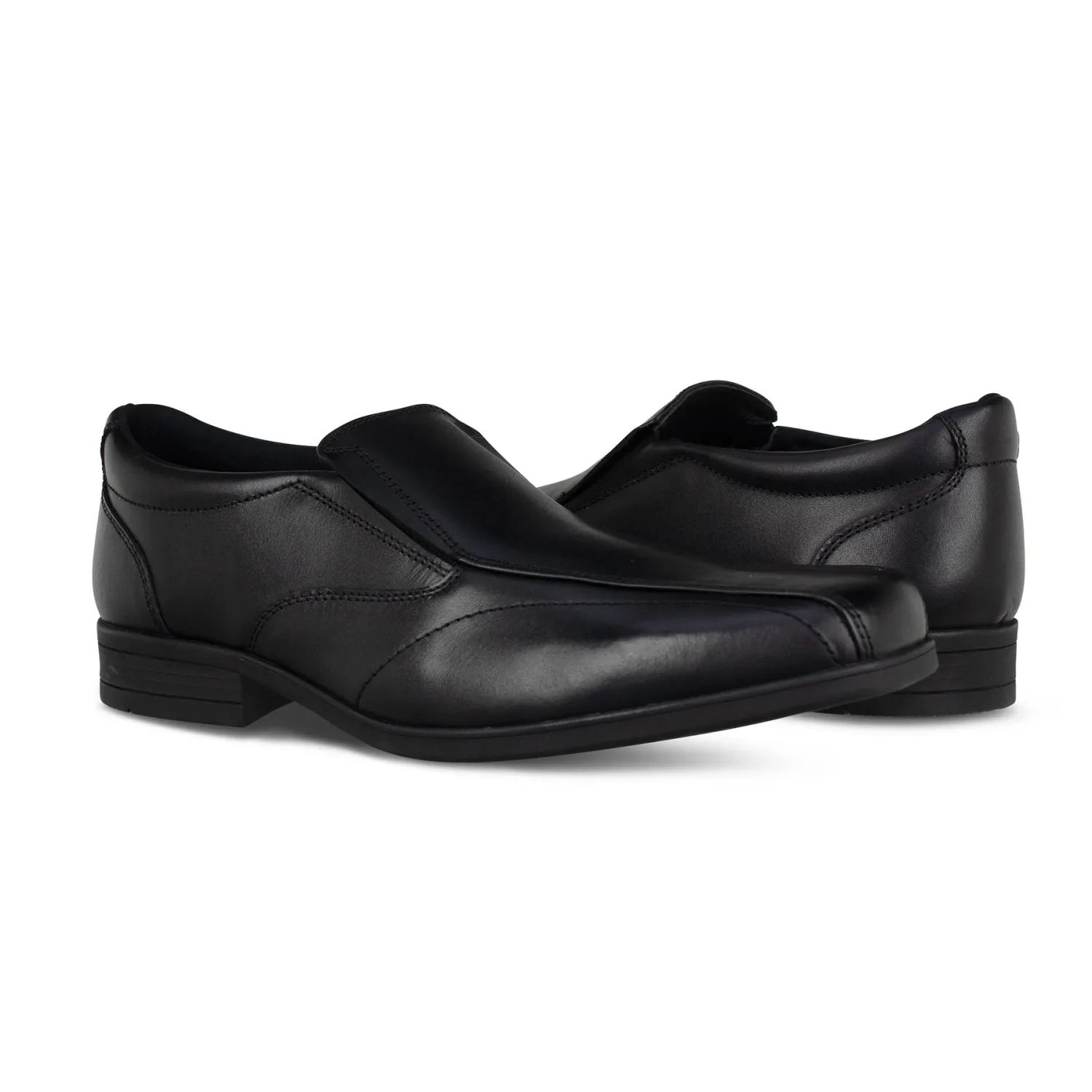 Harvey Black Leather Slip On Shoe - Junior